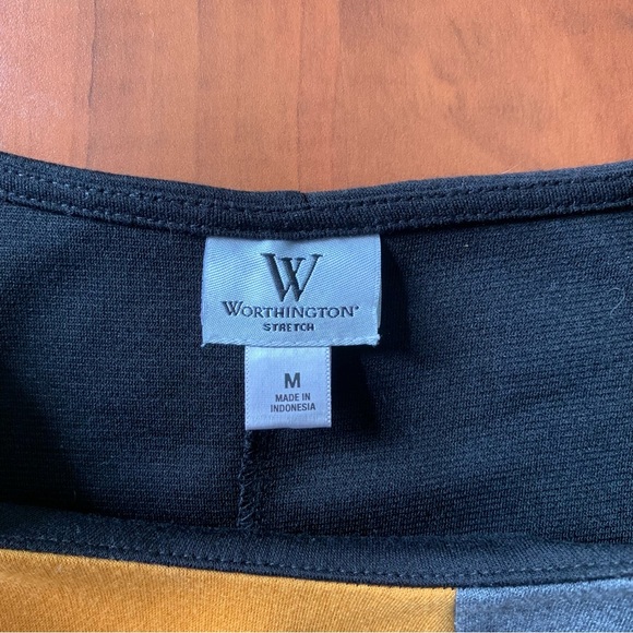 Worthington Medium Orange and Black Stretchy Top - Picture 4 of 6